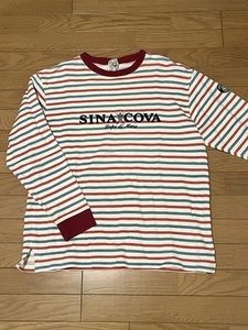 シナコバ SINA COVA スウェット トレーナー ボーダー LL XL 白 ホワイト 赤 レッド 水色 ブルー ロゴ 刺繍 大きいサイズ ビッグ Tシャツ