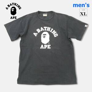 美しき王道の三段プリント！【 A BATHING APE (XL) 】アベイジングエイプ 半袖Tシャツ ブラック フェード