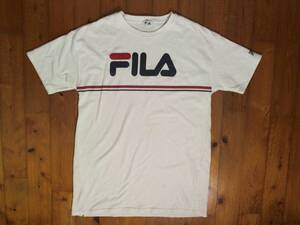 ☆難有☆フィラ☆FILA☆薄目スウェット ビッグロゴワンピース チュニックワンピ L 白