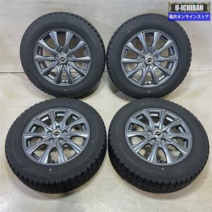 プリウス カローラスポーツ 等 アクセルフォー 6-15+43 5H100 2022年製 ダンロップ WM02 195/65R15 15インチ スタッドレス 4本セット 009k