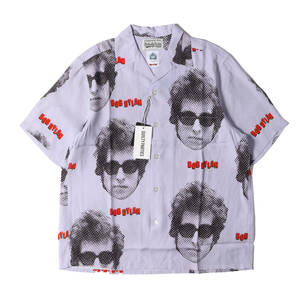 新品 WACKO MARIA ワコマリア 22SS BOB DYLAN ボブ・ディラン レーヨン ハワイアンシャツ アロハシャツ S/S HAWAIIAN SHIRT パープル M