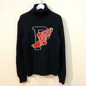 POLO RALPH LAUREN P-WING KNIT SWAETER ポロ ラルフローレン STADIUM スタジアム P WING FOOT ウイングフット ニット セーター RL 92 93 S