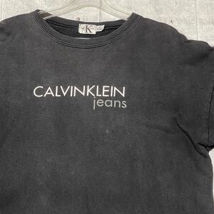 90s CALVINKLEIN jeans トレーナー カルバンクラインジーンズ　　90年代 フェード 色あせ 退色 経年変色 vintage USA企画 スウェット YL687