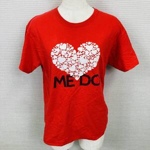 【275】FRUIT OF THE LOOM フルーツオブザルーム Tシャツ MEDO　ハートプリント レッド 12-13 半袖