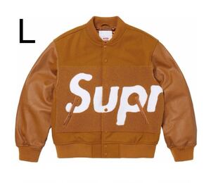 Supreme Big Logo Chenille Varsity Jacket 24ss Mustard Lサイズ 新品 未開封 Black Brown ジャケット シュプリーム