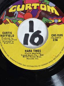 1975 CURTIS MAYFIELD HARD TIMES 両面NM Kool G Rap feat. RZA