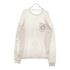 CHROME HEARTS (クロムハーツ) CROSS 1 HORSESHOE バックロゴプリント 長袖Tシャツ ホワイト