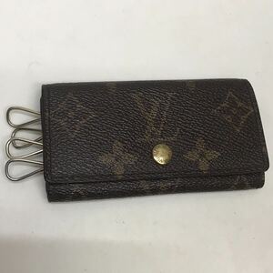 【美品】LOUIS VUITTON ルイヴィトン 4連 モノグラム キーケース 鍵入れ レザー ブラウン系