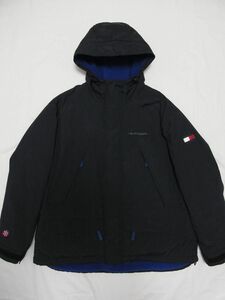 ☆ 90s ビンテージ TOMMY HILFIGER トミーヒルフィガー COLD STOP ナイロン フリース ジャケット sizeS 黒 ☆古着 フラッグ ロゴ オールド