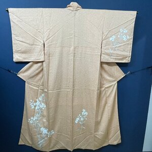 【10351O007】付下げ訪問着 着物 橙 オレンジ 花 上品 可愛い 略礼装 茶会 パーティー お出かけ 入学式 卒業式 街着 和服 和装 フォーマル