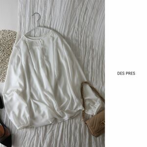 トゥモローランド/デ・プレ DES PRES☆洗える ドレープデザイン ブラウス 日本製☆A-O 5870