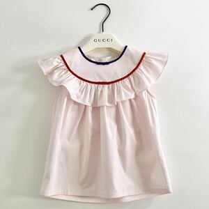 ◯51i18 GUCCI グッチ ノースリーブワンピース 24 80cm相当 ピンク キッズ 子供服 ベビー服 女の子 チュニック 春夏 ハンガー付 イタリア製