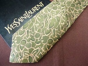 ♪9199C♪良品【花 植物 柄】 イヴ・サンローラン【YSL】ネクタイ