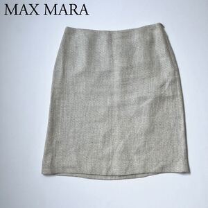 MAX MARA STUDIO マックスマーラステュディオ 膝丈スカート　台形スカート リネンスカート　シンプル 40 レディース