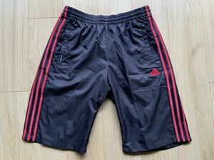 新品タグ付◇adidas アディダス ウインドウパンツ クライマプルーフ 防風 シャカシャカ ハーフパンツ L ネイビー