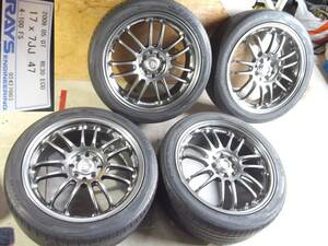 RAYS軽量6.6Kg鍛造RE30ECO-17インチOFF+47-7J-PCD100-4H+おまけタイヤ205/45R1