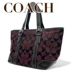 coach コーチ　s27 シグネチャー　ハンドバッグ　トート　赤茶　S27