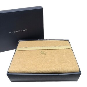 #wnze バーバリー BURBERRY 毛布 ベージュ ウール シングル 西川産業 日本製 新品同様 [906621]