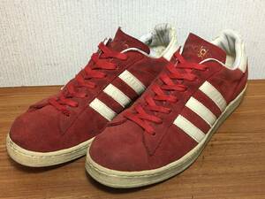 送料込み!! ビンテージ 95年製 adidas アディダス campus キャンパス 赤x白 スエード 29cm 初期復刻 ヴィンテージ オールドスニーカー 90s