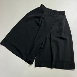 232 LANVIN en Bleu ランバン オンブルー ストレッチ ガウチョパンツ キュロット クロップド アンクル バックゴム ブラック 黒 30701H