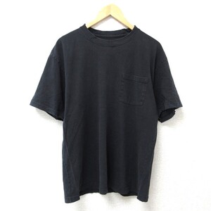 XL/古着 ディッキーズ Dickies 半袖 ブランド Tシャツ メンズ 無地 胸ポケット付き コットン クルーネック 黒 ブラック 23aug23 中古