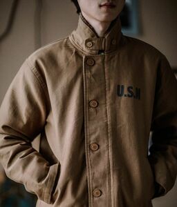 アメリカンレトロラムズウール N1 デッキスーツ Amichaji ワークウェアコットンジャケット暖かいフリース襟フリースジャケット冬用