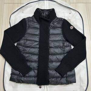 【美品】【最安値】MONCLER モンクレール ダウンジャケット ニット　黒　S