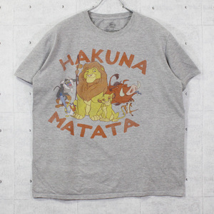 L / 古着 Tシャツ 半袖 DISNEY ディズニー ライオンキング ハクナマタタ キャラクター イラスト プリント トップス SPO-2209098