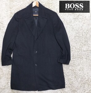 【大きいサイズ52★カシミヤ混】HUGO BOSS チェスターコート/黒◆ヒューゴボス (12)