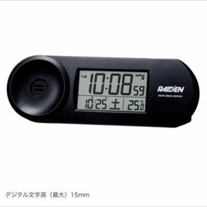 目覚まし時計 デジタル SEIKO 大音量 電波時計 湿度計 ライデン 黒