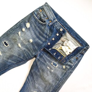 リーバイス 501 W30 Levis デニム ジーンズ ボタンフライ リペア ユーズド加工 ダメージ加工 ジーパン Gパン Levis levi