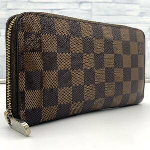 未使用級●LOUISVUITTON ルイヴィトン ダミエ エベヌ 長財布 ジッピーウォレット ラウンドファスナー ジップ メンズ レディース N60015