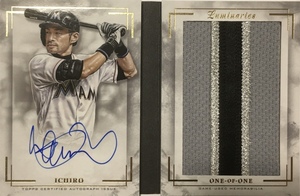 【1/1枚限定】イチロー直書きサイン実使用ジャンボパッチ 2018 Topps Luminaries Game-used Jumbo Letter Patch Auto