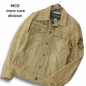 MCD more core division エムシーディー USED加工★ ロゴ刺繍 デニム トラッカー ジャケット Gジャン Sz.S～M位　メンズ　A4T11538_A#O