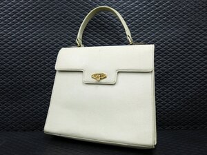 ◆美品◆VALENTINO GARAVANI ヴァレンティノ・ガラヴァーニ◆カーフ レザー 本革◆ハンド バッグ◆クリーム ゴールド金具◆フラップ◆A9032