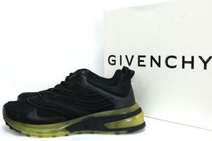 GIVENCHY ジバンシー GIV1 ランニングスニーカー レースアップ ローカット ブラック イエローグリーン サイズ45 約30cm BH004WH0V7 00145