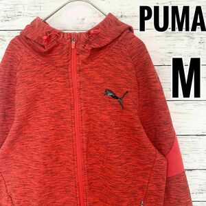 PUMA パーカー　ジップアップ　ワンポイント　ロゴ　ポケットチャック　【M】