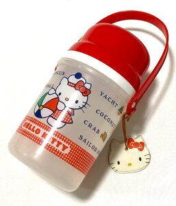 未使用 保管品 1985年 当時物 ハローキティ サンリオ Hello Kitty Sanrio 水筒 ボトル 希少 昭和レトロ ネームタグ付き