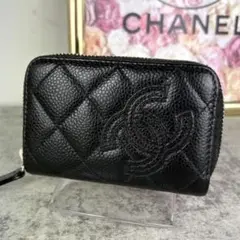 CHANEL シャネル　キャビアスキン　コインケース　マトラッセ