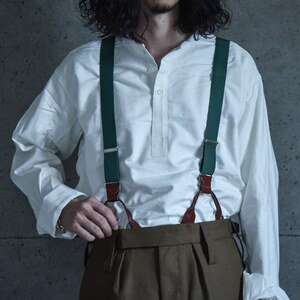 【DEAD STOCK】Army Leather Combination Suspender ミリタリー　ビンテージ コンビ サスペンダー　レトロ