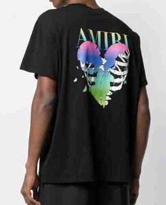 国内正規 未使用 19SS AMIRI アミリ LOVERS BLACK × RAINBOW ラヴァーズ 虹 レインボー Tシャツ 黒 XS