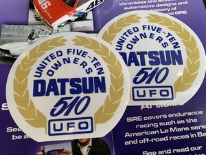 DATSUN 510 UNITED FIVE TEN OWNERS ステッカー 2枚セット 送料無料 ダットサン ブルーバード 旧車 BRE USDM USA 日産 NISSAN