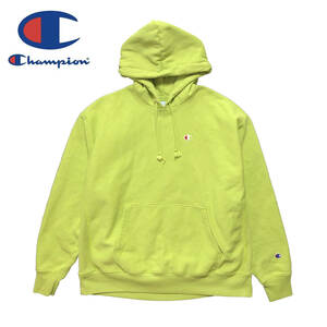 USA 古着 チャンピオン Champion リバースウィーブ スウェット パーカー ワンポイント ロゴ ライトグリーン メンズ2XL BE0668