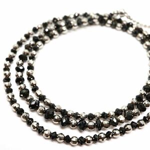 10.00ct!!《K18WG 天然ブラックダイヤモンドネックレス》J 約4.7g 約44cm black diamond necklace ジュエリー jewelry EB3/EB3