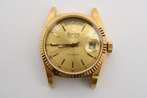 稼働品 ブローバ デイデイト ラウンド ゴールド 158625 自動巻き メンズ 腕時計 BULOVA