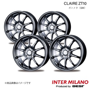 INTER MILANO/インターミラノ CLAIRE ZT10 リーフ ZE1 ホイール 4本【18×7.5J 5-114.3 INSET48 ガンメタ】