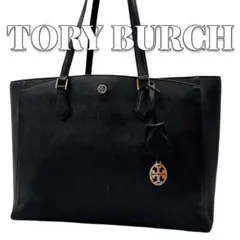 TORY BURCH A4収納 レザー ブラック 袋付き トートバッグ 8630