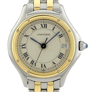 カルティエ CARTIER パンテール クーガー SM 2ロウ W35005B6 腕時計 SS YG クォーツ レディース 【中古】