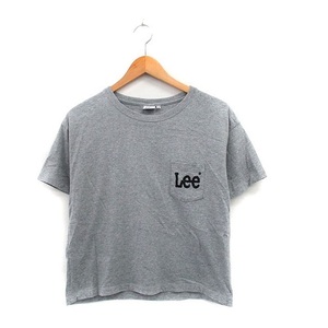 リー LEE Tシャツ カットソー 半袖 コットン ロゴ M グレー 灰 /KT5 レディース