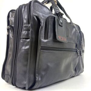 相場価格￥110,740- メンズ 美品 TUMI トゥミ 9621D3 ナパレザー・ラージ・エキスパンダブル・Safe case コンピュータ・ブリーフ 黒